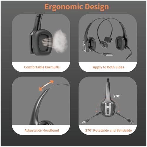 Trucker Bluetooth Headset V5.3 with ENC