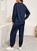 SHEWIN Two Piece Outfits Sweatshirt Sweatsuit for Women Matching Set Women Clothing Crewneck Knit Textured Sweatshirt Pullover Tracksuit 2024 Fall Fashion Women Clthes Navy Blue S