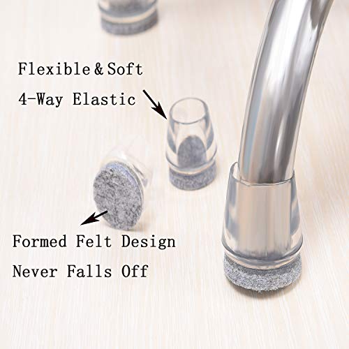 Furnigear Chair Leg Floor Protectors, Felt Furniture Pads Silicone Chair Leg Caps Round Hardware Floor Protectors (5/8”, 20 Pack) - Thumbnail 7