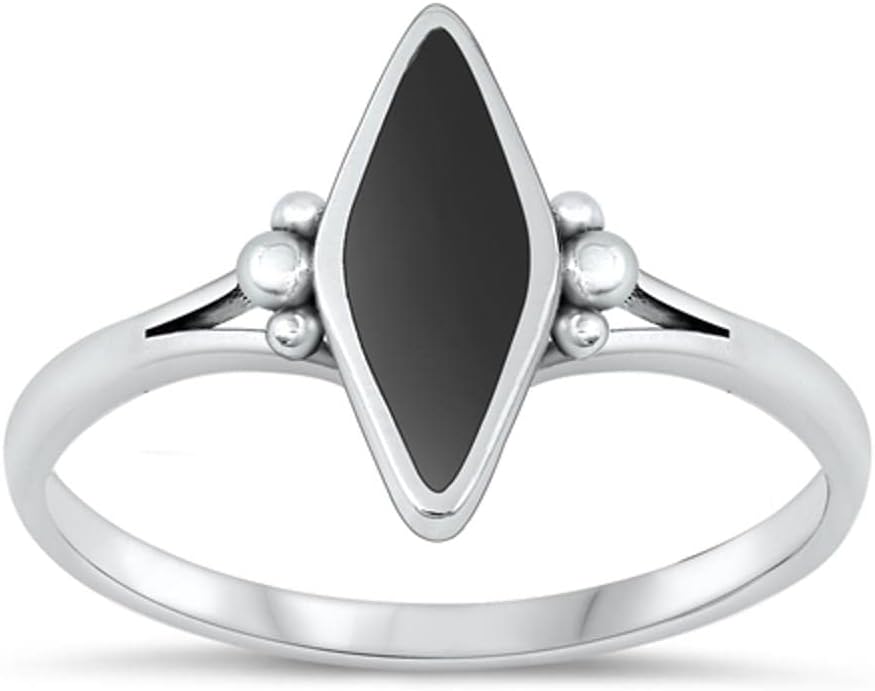 CHOOSE YOUR COLOR Sterling Silver Marquise Fashion Ring