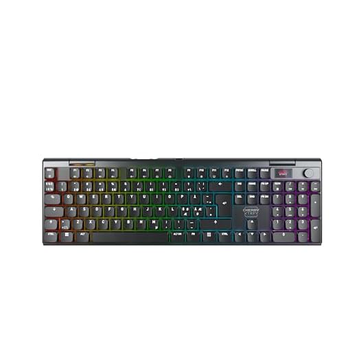 CHERRY XTRFY MX 10.1 Wireless, Mechanische Low-Profile Gaming-Tastatur, Pan-Nordisches Layout (QWERTY), Multi-Device-Keyboard, MX LP 2.0 RED Switches, Schwarz