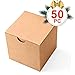 MESHA 50PC Brown Gift Box 3x3x3'' Small Cardboard Gift Boxes with Lids, Bridesmaid Proposal, Bridal, Cupcake Box, Groomsmen Proposal Box