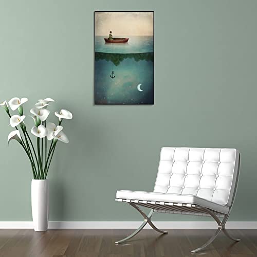Art Posters Entertainment Dream Poster Surrealism Poster Wall Art Paintings Canvas Wall Decor Home Decor Living Room Decor Aesthetic 16X24Inch(40X60Cm) Frame-Style #TOP4