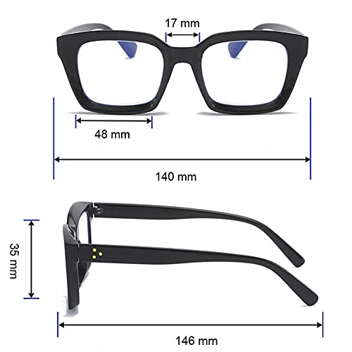 Mmoww 4 Pack Oversized Reading Glasses,Oprah Style Fashion Cute Readers For Women Blue Light Blocking +2.0 #TOP3