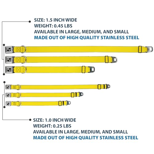 Collier de chien jaune et os en taille Medium réglable de 11 à 43 cm - 4