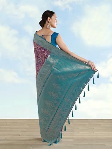 Monjolika Fashion purple kanjivaram silk saree in soft silk – image 5