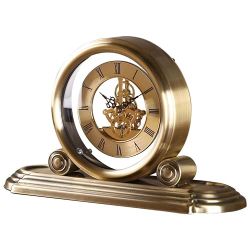Orologio Da Camino In Stile Europeo Orologio Da Tavolo Decorativo Dal Design Retrò Classico, Movimento Al Quarzo Con Movimento Al Quarzo, Orologio Da Scrivania Con Struttura In Metallo Per L'(Color:B)