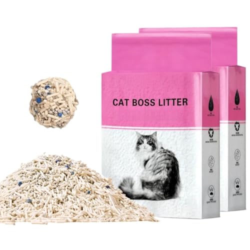 SKY-TOUCH Tofu Cat Litter - Premium Natural Fast Clumping Flushable Ultra Absorbent Unscented Dust-Free Low Tracking (2.3kg 2 Bags)