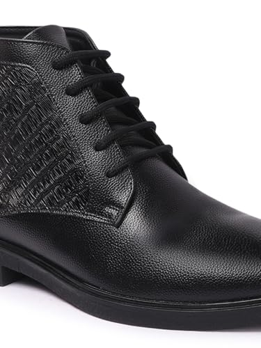 Image of Carlton London Men's Ankle Height Comfortable Lace-Up Round Boot