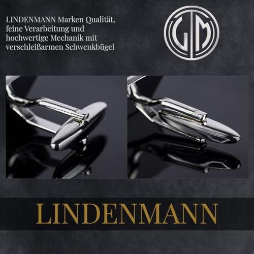 LINDENMANN Manschettenknöpfe, silberfarben/Totenkopf, im Etui, 1646