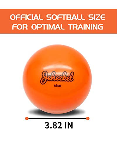 Jehezkel Weighted Balls For Softball & Baseball - 9 Pack 1Lb Practice Heavy Ball For Batting, Hitting & Pitching Training, Improve Mechanics And Power, 3.82Inch, Orange #TOP1