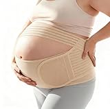 Brkjape Plus Size Pregnancy Belly Band – Extra Large Maternity Support Belt for Belly, Waist & Back Pain Relief – Adjustable & Breathable Belly Band for 3XL/4XL Moms (Fits Waist 55'-67',Beige)