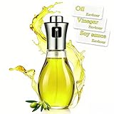 Eavkoar Olive Oil Fine Mist Spray Bottle - 6.7oz/200ml Cooking Sprayer for Air Fryer, Salad, Grilling & Frying - Kitchen Essential Tool（304 Stainless Steel）（with 3D stickers）
