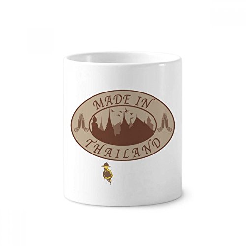 Porte-brosse à dents céramique blanche Thaïlande pot crayons tasse 350ml