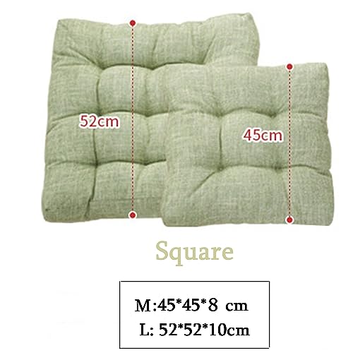 Dickes Büro-Sitzkissen, einfarbiges Esszimmer-Sitzkissen, Premium-Meditationskissen, mit Perlbaumwolle gefüllt, quadratische Stuhlpolster für Küche, Garten, Terrasse, Stuhlkissen, 52 x 52 x 10 cm, – Bild 2