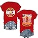 Potia Teacher Shirts for Women Funny ABCD Teacher Tour T-Shirt Casual Back to School Teach Tee Tops Red