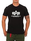 alphabet aktie T-Shirt für Herren Alpha Industries Herren Oberteile / T-Shirt Basic, schwarz, Gr.M