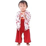 [KYOETSU] [キョウエツ] 袴ロンパース 女の子 ベビー 袴 カバーオール ロンパース (70, 梅 オフホワイト)