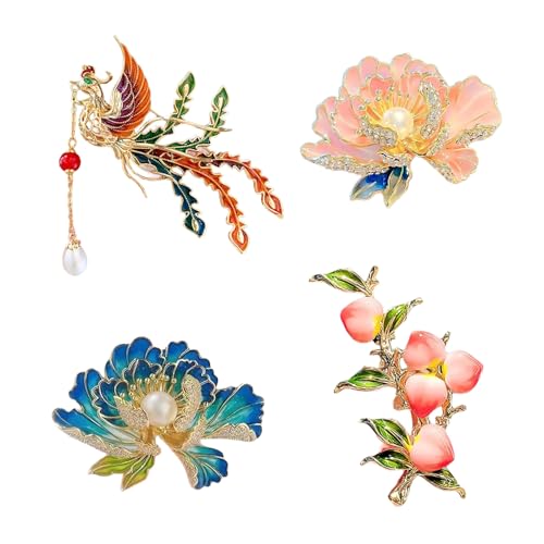Broche de flores esmaltado para mujer con ramilletes de fiesta y diseños de animales 3
