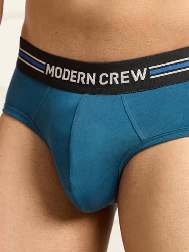 Image of Modern Crew CoolSense Cotton Briefs for Men| Super Combed Cotton with Stretch, Stay 3 Degrees Cool & Fresh, Anti-Bacterial| Microfiber Waistband
