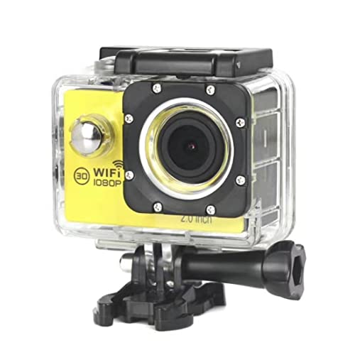 LINXHE Cámara de acción 108 0p 8mp Cámara Deportiva Llena HD 2.0 Pulgada de acción CAM 30M / 98FT Snorkel APROXIMADA Snorkel AUMENTARIO Cámara Surf con y Accesorios de Montaje Kit (Color : Yellow)