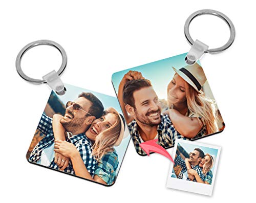 Getsingular Llaveros Personalizados Madera con Foto | Máxima Calidad de impresión a 2 Caras | Regalo Original para cumpleaños, San Valentín y Navidades | Cuadrado - 1 ud Cover