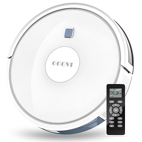 Robot Vacuum, GOOVI 1600PA Robotic Vacuum Cleaner with Self-Charging, 360° Smart Sensor Protectio