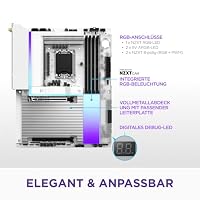 NZXT N9 Z890 - Intel Z890 LGA 1851 ATX Gaming-Mainboard für Core Ultra (Serie 2) - 20+1+1, DDR5, 5X M.2, PCIe 5.0, Wi-Fi 7, 5GbE, Thunderbolt 4 - RGB, Vollmetallabdeckung - Weißes PCB – Ansicht 6