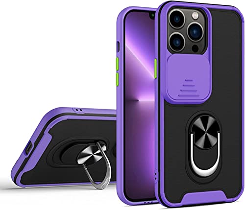 Coque iPhone 13 Pro Max antichoc robuste housse silicone rigide béquille violette