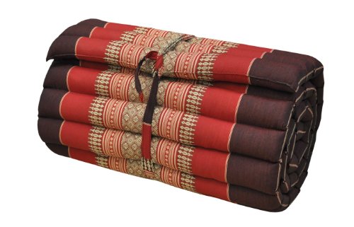 Wilai Kapok Thaikissen, Rollmatte schmal (82313 - weinrot/rot)
