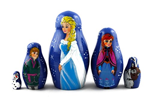 Matryoshka Matrioska Babuska Russian Nesting Wooden Doll Frozen Elsa Anna Elza Olaf Matryoshika Babushka 5 Pcs Stacking Hand Painting Nested Matriosjka Matrioska Matreshka Matrjoska Matroeska #TOP4