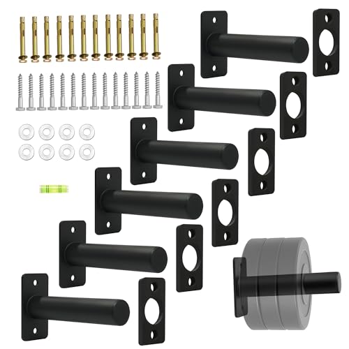 Wall Mounted Weight Plate Rack, Olympic Weight Plate Holder, 2-Inch(6P)
