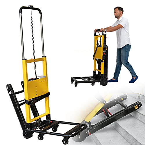 BrightFootBook Chariot Monte-escalier Pliant Motorisé, 440lbs 200kg Chariot Utilitaire pour Bagages, Léger, Compact, Portable Et Pliable pour Bagages, Voyages, Courses, Déménagements Cover