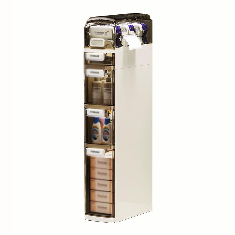 XaEjNzwDT Armario baño Estrecho Armario de Baño, Mueble Baño, Armario Estrecho, Mueble Auxiliar, Cajonera con Ruedas, Aparador para Baño COC(Color:97cm,Size:)