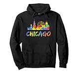 Chicago Hoodie Illinois Skyline Paint Splash Hooded Sweats