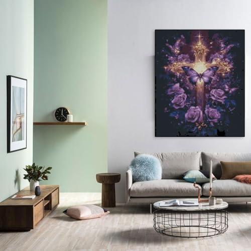 Image of Religious Stamped Cross Stitch Kits - Cross Stitch Kits for Beginners,Adults Needlepoint Cross-Stitch Patterns Dimensions Needlecrafts Embroidery Kits Arts and Crafts 11.8x15.7 Inches