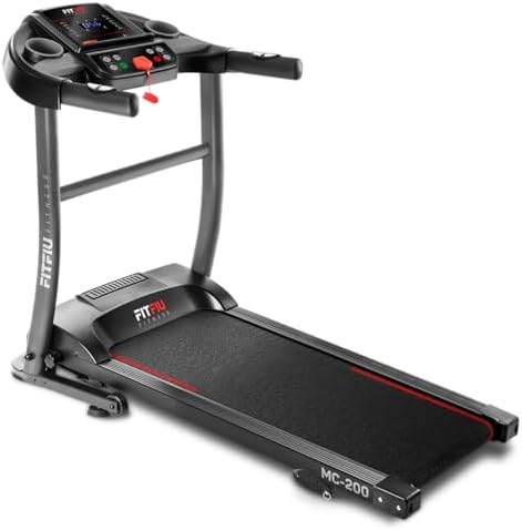 FITFIU Fitness MC-200 - Folding Treadmill, 14 km/h, 1500 W, Running Surface 40 x 110 cm, Heart Rate Monitor, 12 Programs (Refurbished)