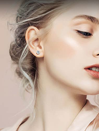 Spiritlele 12 Pairs Small Big Cubic Zirconia Magnetic Earrings Clip on Non Piercing Earrings Set Unisex 4MM-7MM2