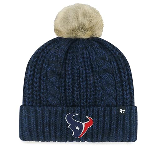47 Women's Navy Houston Texans Meeko Cuffed Knit Hat with Pom