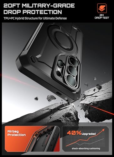 SUPCASE Etui na telefon komórkowy na Samsung Galaxy S26 Ultra, kompatybilne z MagSafe, z 2 przednimi panelami (bez osłony ekranu + z osłoną ekranu), outdoorowa osłona na telefon, ochrona typu bumper
