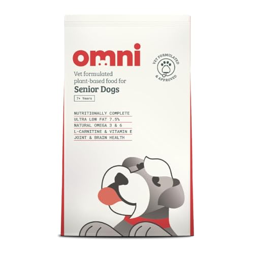 OMNI Vet Formulated Senior Dry Dog Food 2kg | Protein Rich Natural Ingredients Biscuits | Plant Powered Kibble Backed by Vets | Supported By Science, Planet Friendly and Made in UK