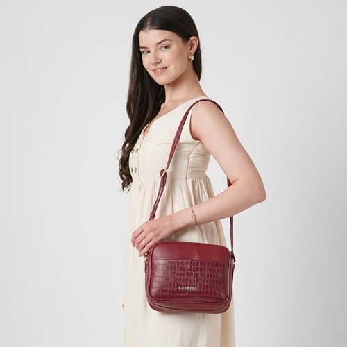 Image of Caprese Minato Sling Medium Bag for Women | Stylish Bag with Adjustable Strap, Secure Zip Closure for Comfortable Wear | Versatile Handbag for Everyday Use, Travel & Special Occasions