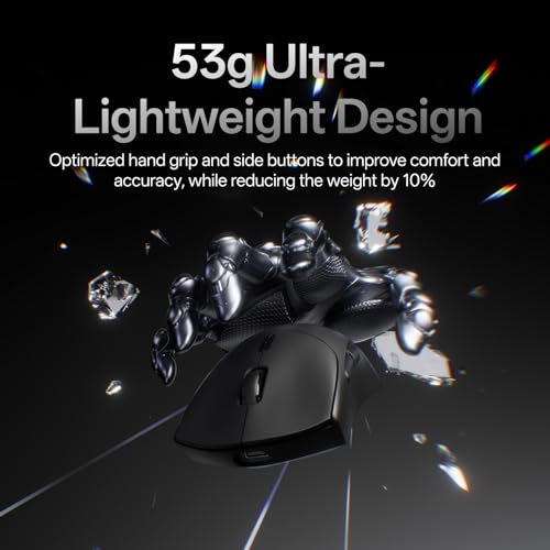 Rapoo VT7 Wireless Gaming Mouse, True 8K Wireless Polling Rate, 53g Lightweight, Up to 750 Hr Battery, Nordic nRF54L15 MCU, 100-Million Mechanical Switch, 10 Programmable Buttons, Macro Enabled - Image 4