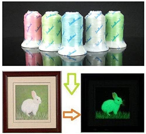 Simthread Glow In The Dark Thread, Polyester Embroidery Thread, 5 Spools 550 Yards Each, For Home Embroidery And Sewing Machine #TOP4