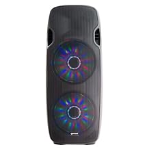 Gemini AS Series Professional Audio Dual 15-inch Portable Active PA Loudspeakers with Bluetooth Compatibility, Mic & Line XLR, 1/4", 1/8", RCA inputs