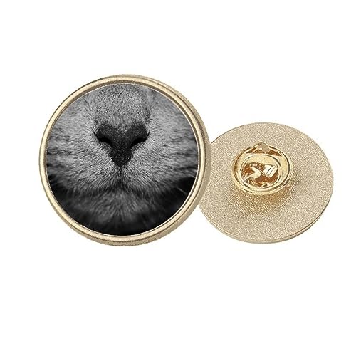 Broche ronde chat en métal doré M pour garder votre fidèle compagnon près du cœur