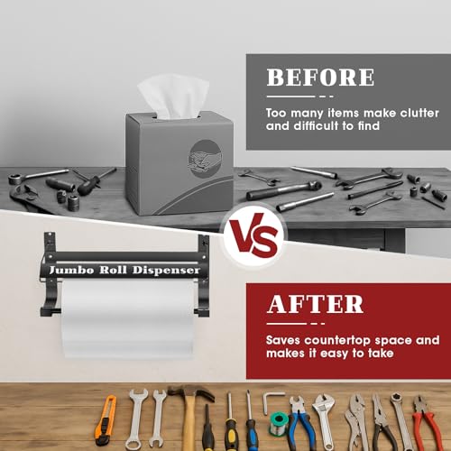 Image of Wall Mounted Wiper Dispenser, Jumbo Paper Towel Dispenser, 17.0 inchx8.5 inchx7.5 inch