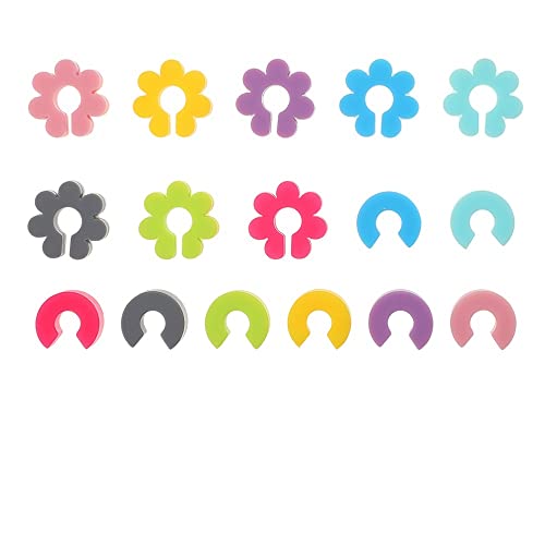 Segnabicchiere Silicone 16pcs Cup Markers Wine Glass Charms Tag Silicone a Forma di Fiore Bicchiere da Vino Drink Markers Drink Charms