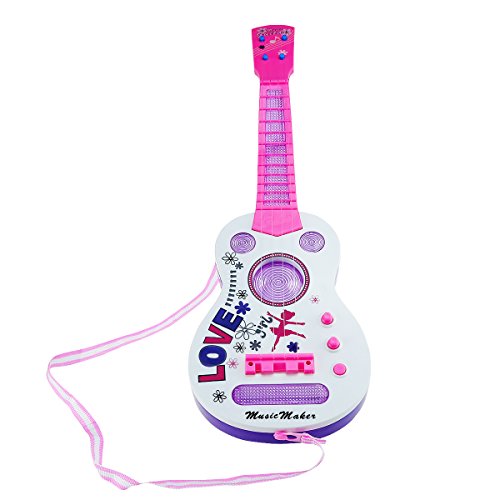 Electric Guitar,Sanmersen 4 Strings Music Kids Electric Guitar Children Musical Instruments Educational Toy for Toddler (Pink)