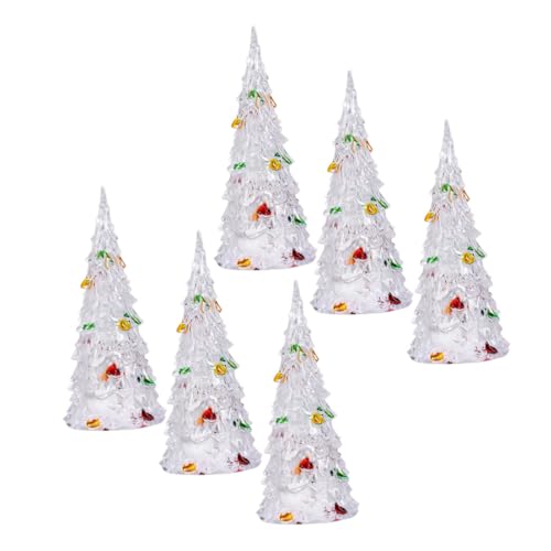 DIYEAH 12 Piezas Árbol de Navidad LED Acrílico Decoración Luminosa para Fiestas Accesorios Festivos para Hogar Oficina y Tiendas